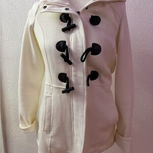 Sebby Women's Ivory Toggle Pea Coat